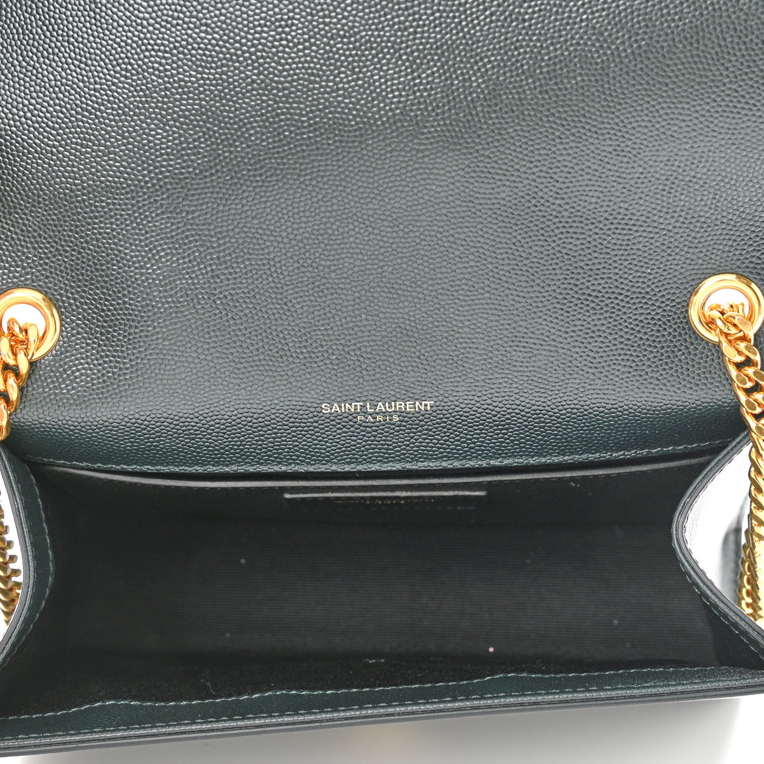 Saint Laurent Grain De Poudre Small Monogram Kate Satchel Teal Green 5 of 11