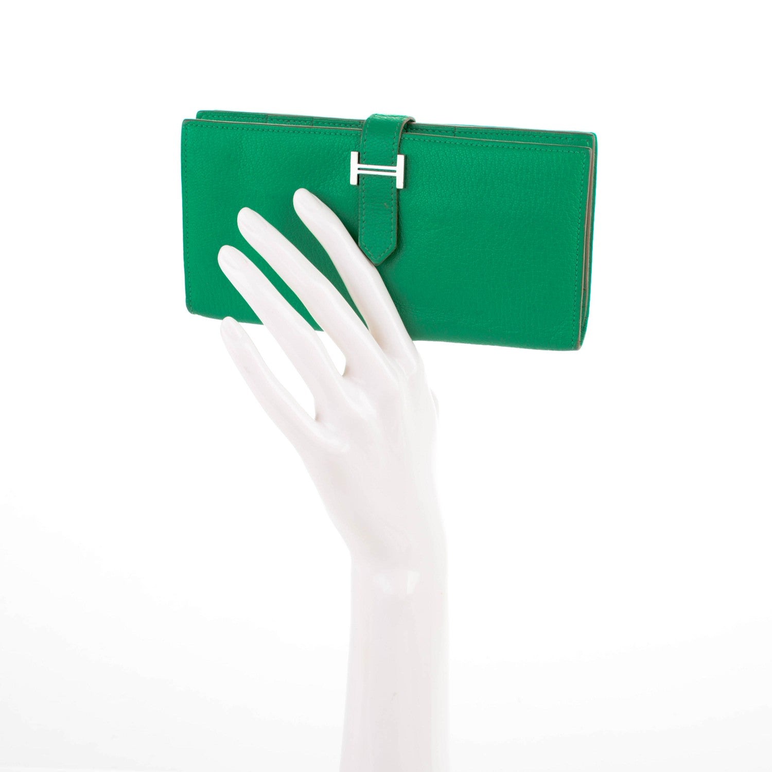 Hermes Chevre Mysore Bearn Gusset Wallet Menthe 2 of 7