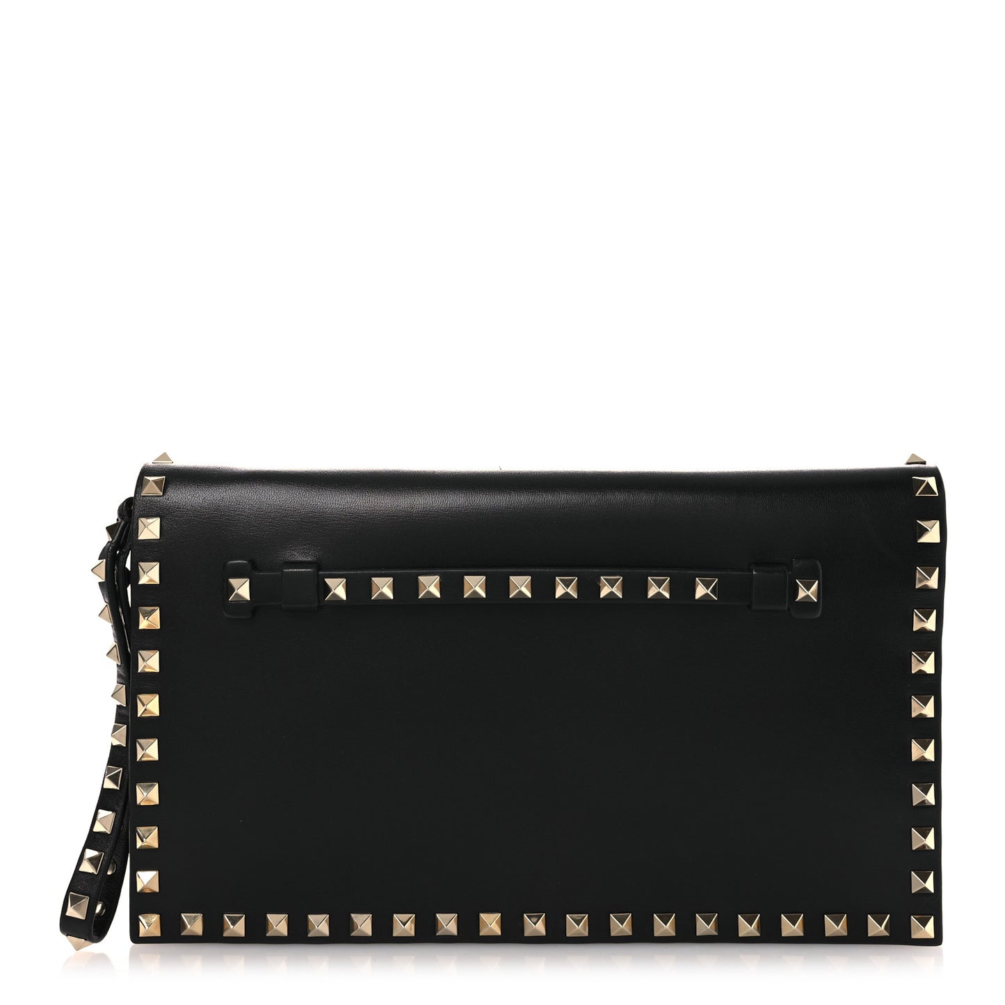 Nappa Rockstud Wristlet Clutch Black