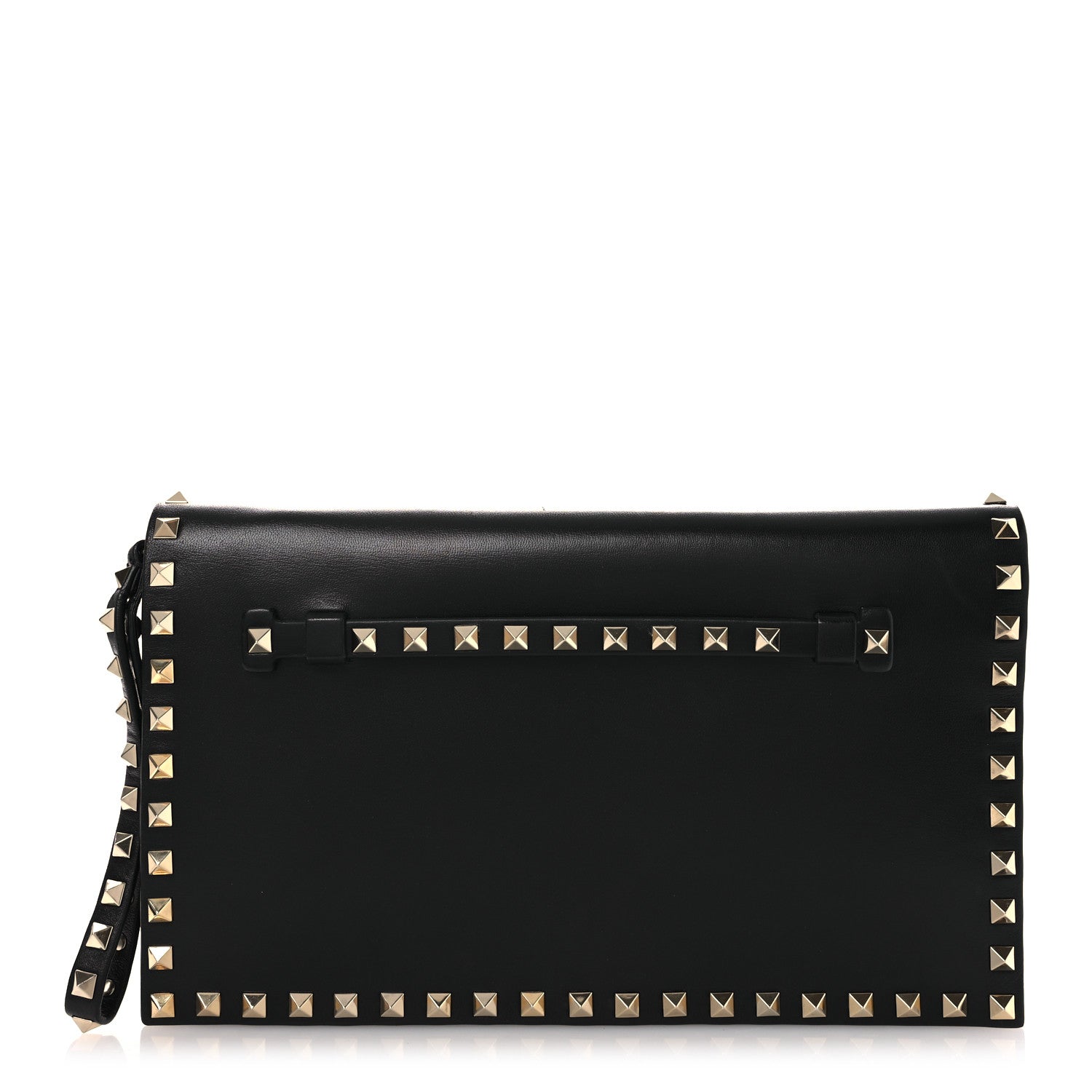 Valentino Garavani Nappa Rockstud Wristlet Clutch Black 1 of 13