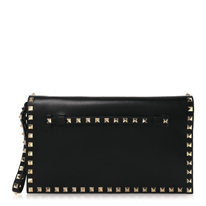 Valentino Garavani Nappa Rockstud Wristlet Clutch Black 1 of 13