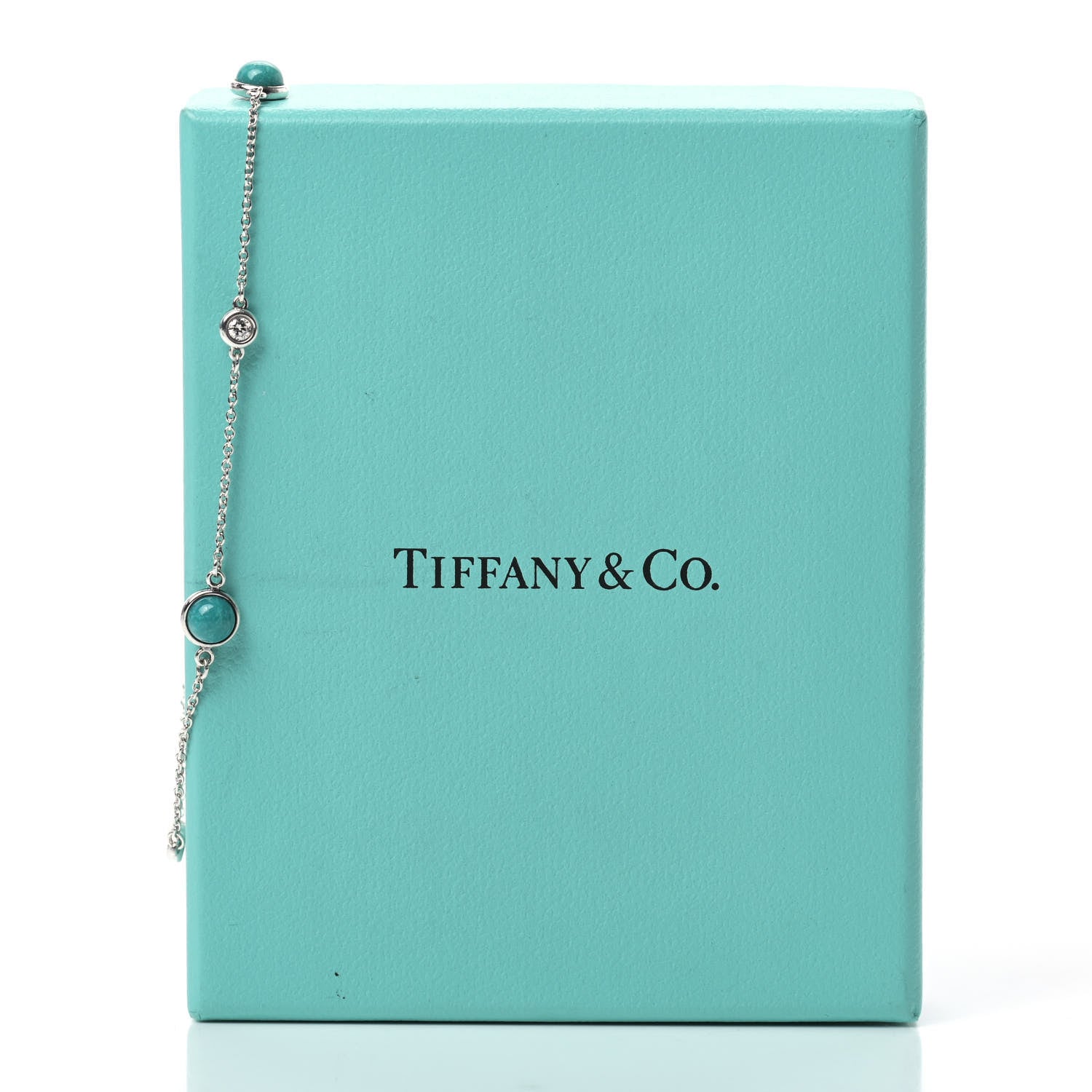 Tiffany Sterling Silver Diamond Turquoise Elsa Peretti Color By The Yard Bracelet 8 of 8