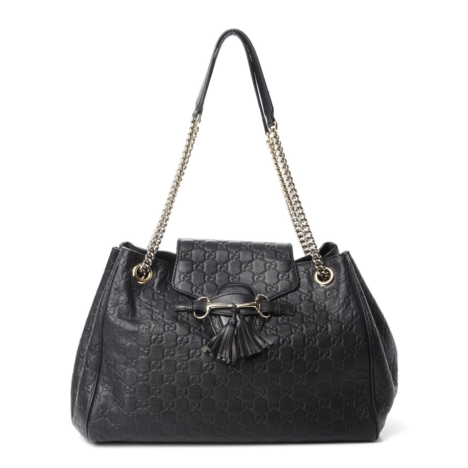 Gucci Guccissima Medium Emily Shoulder Bag Black 1 of 10