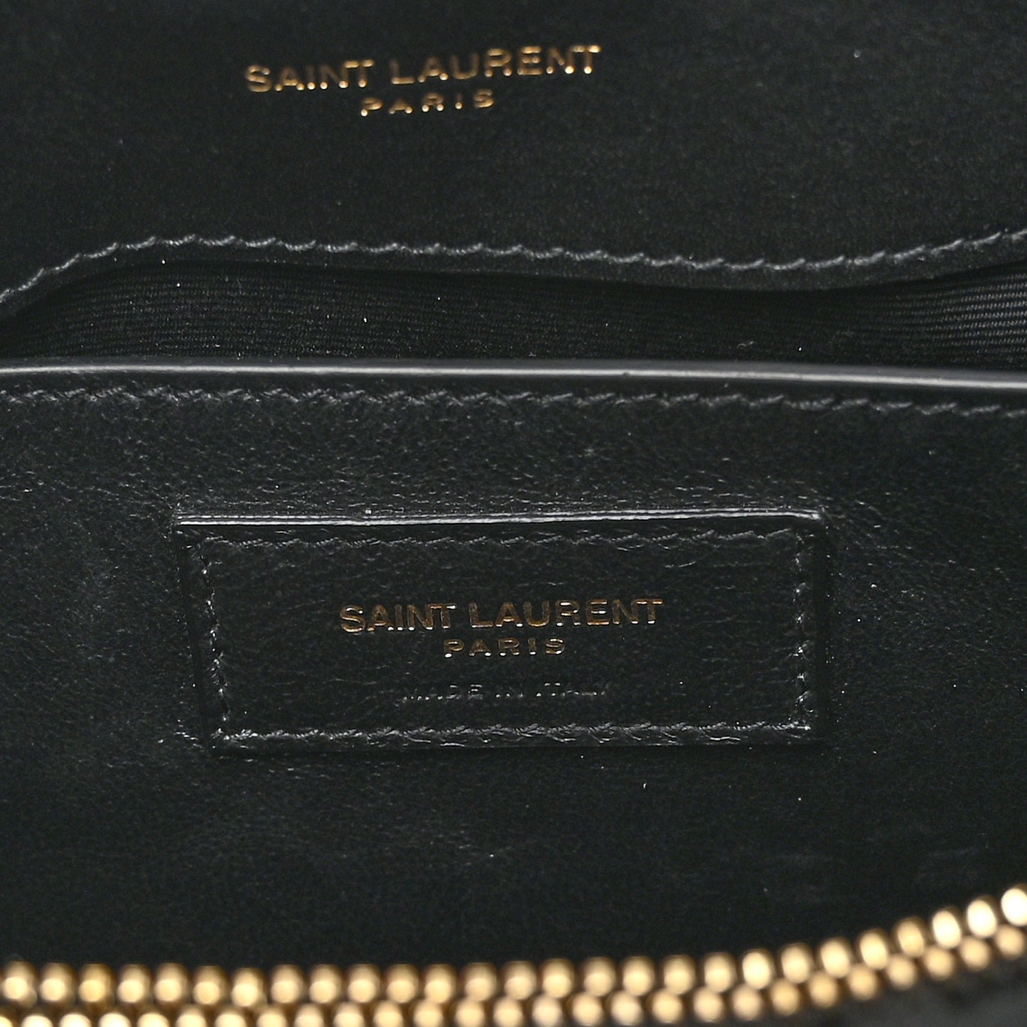 Suede Shearling Y Quilted Monogram Small Loulou Chain Satchel Black
