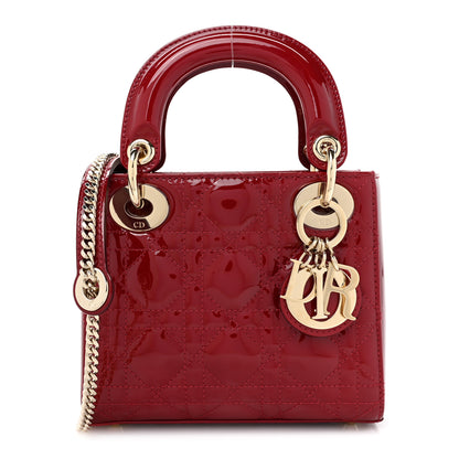 Christian Dior Patent Cannage Mini Lady Dior Red 1 of 9