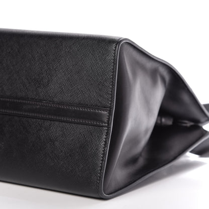 Prada Saffiano City Calfskin Medium Esplanade Tote Black 7 of 9