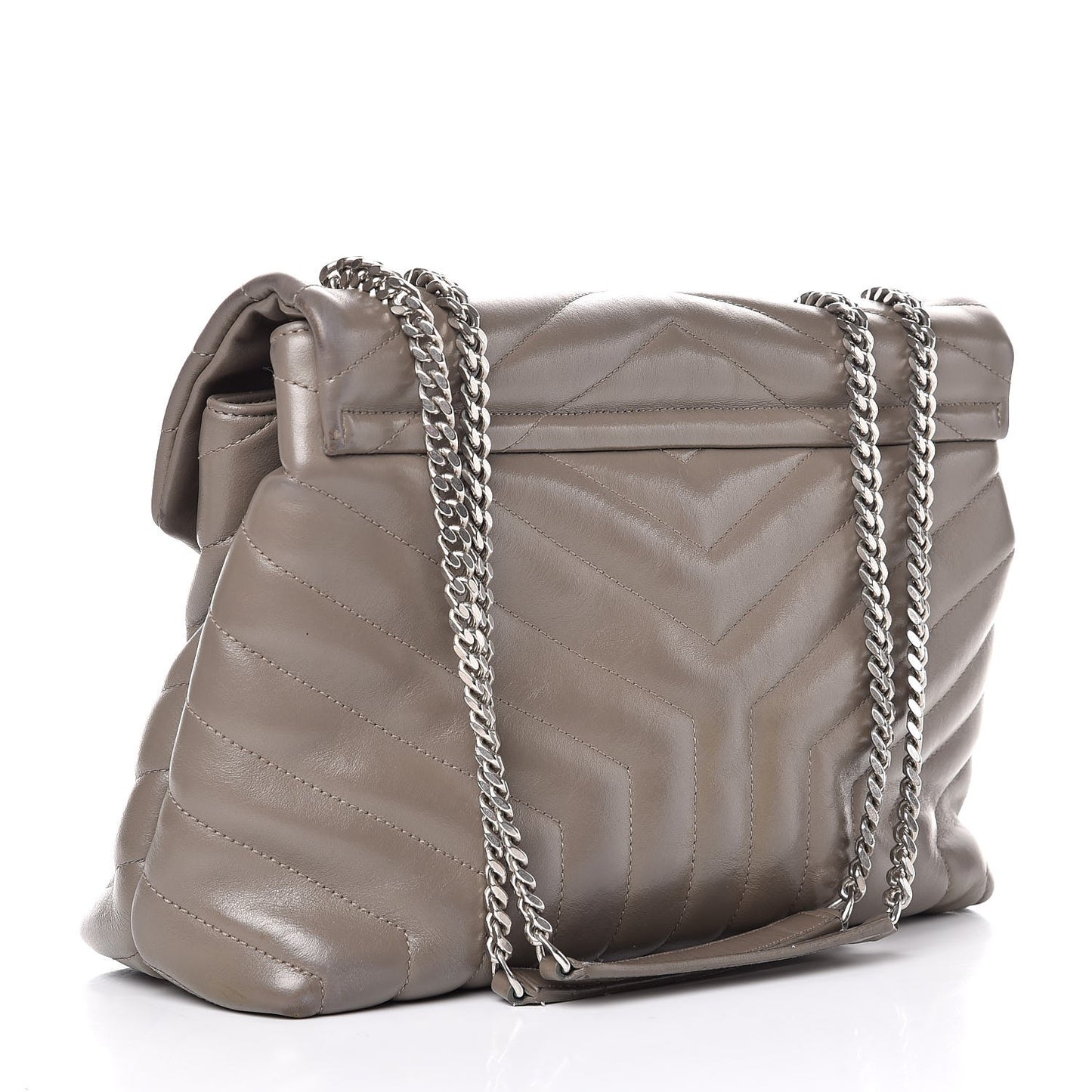 Calfskin Y Quilted Monogram Medium Loulou Chain Satchel Fog