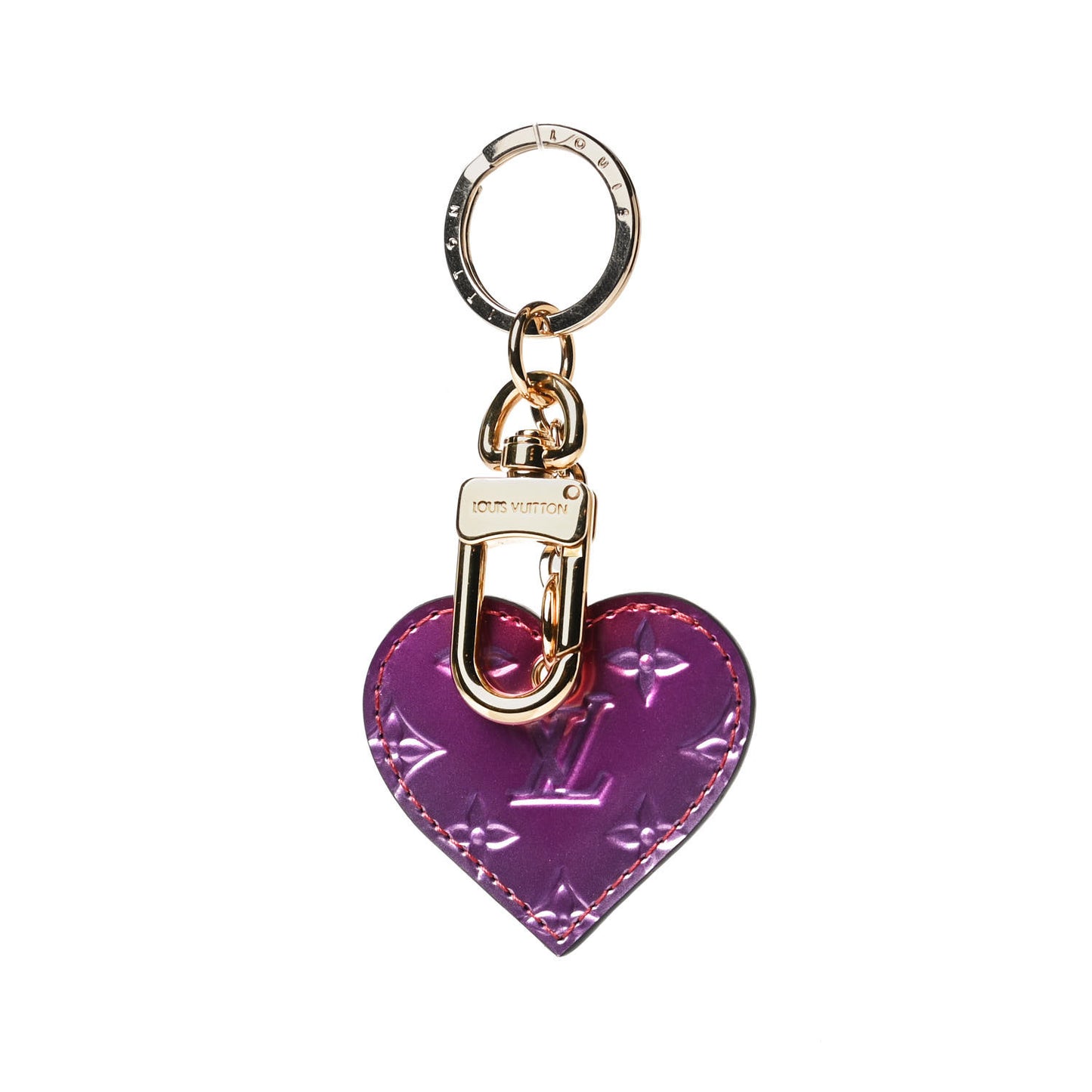 Vernis Degrade Love Lock Heart Key Holder Bag Charm Pink Red