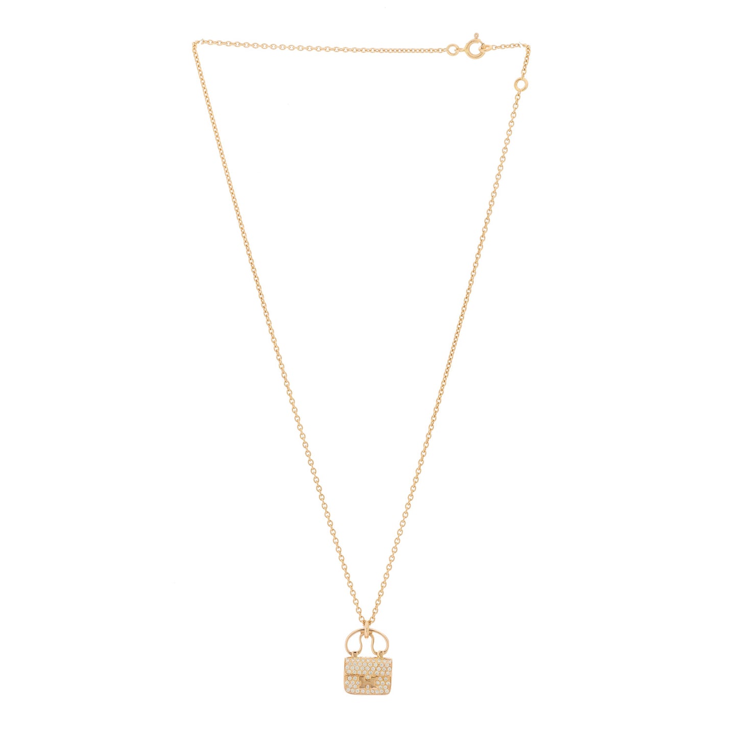 18K Rose Gold Diamond Constance Amulette Pendant Necklace