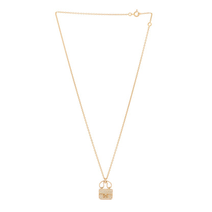 Hermes 18K Rose Gold Diamond Constance Amulette Pendant Necklace 3 of 6