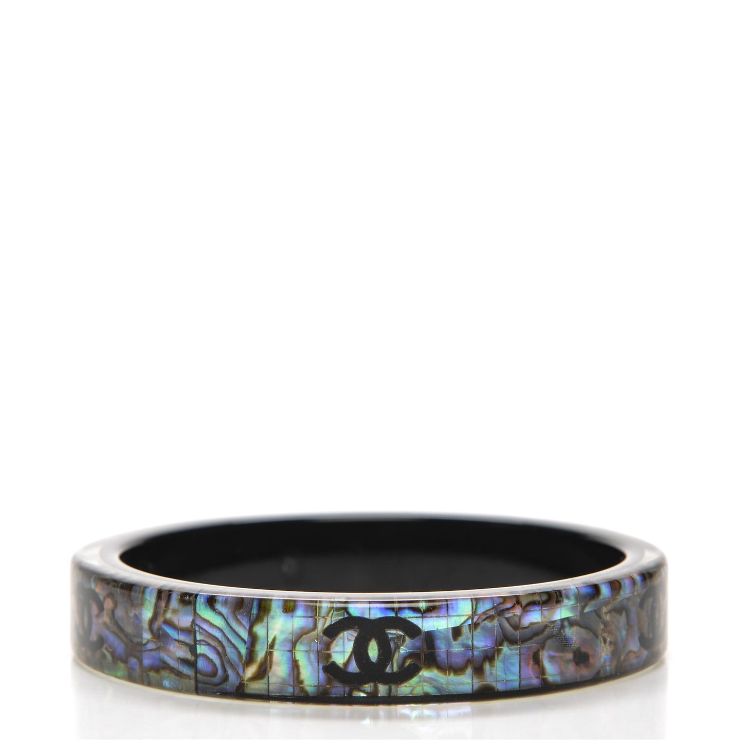 Resin Mother of Pearl CC Bangle Black