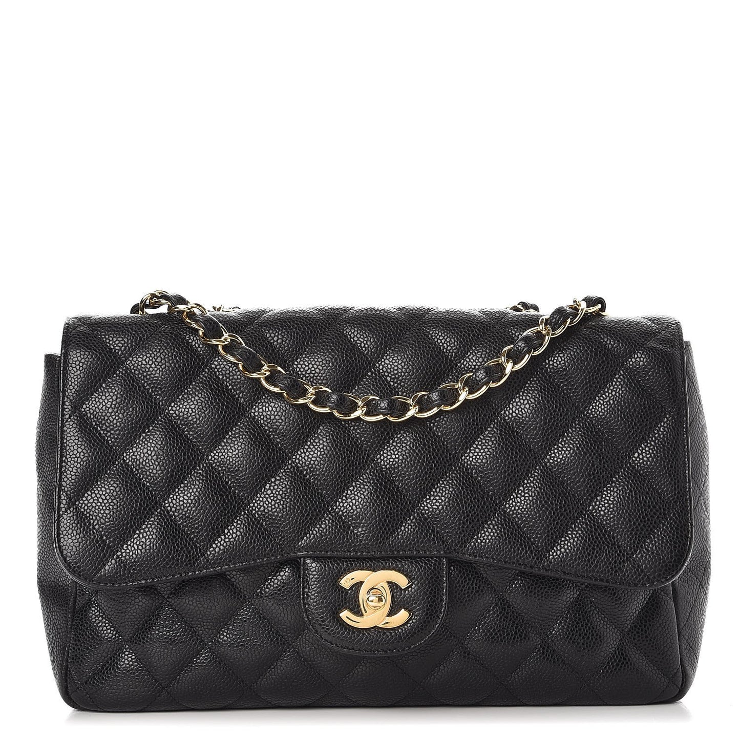 Caviar Quilted Jumbo Single Flap Black