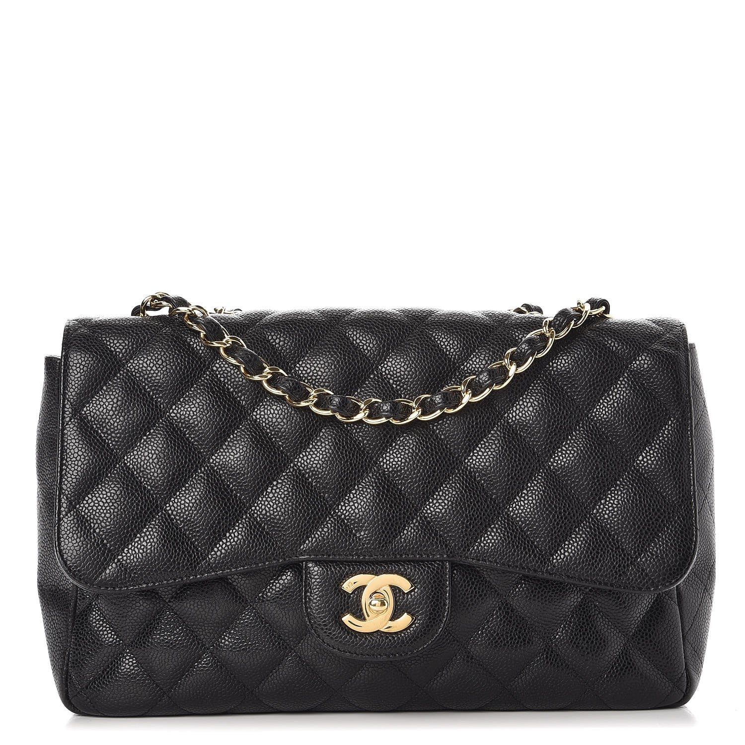 Chanel Caviar Quilted Jumbo Single Flap Black 1 of 8
