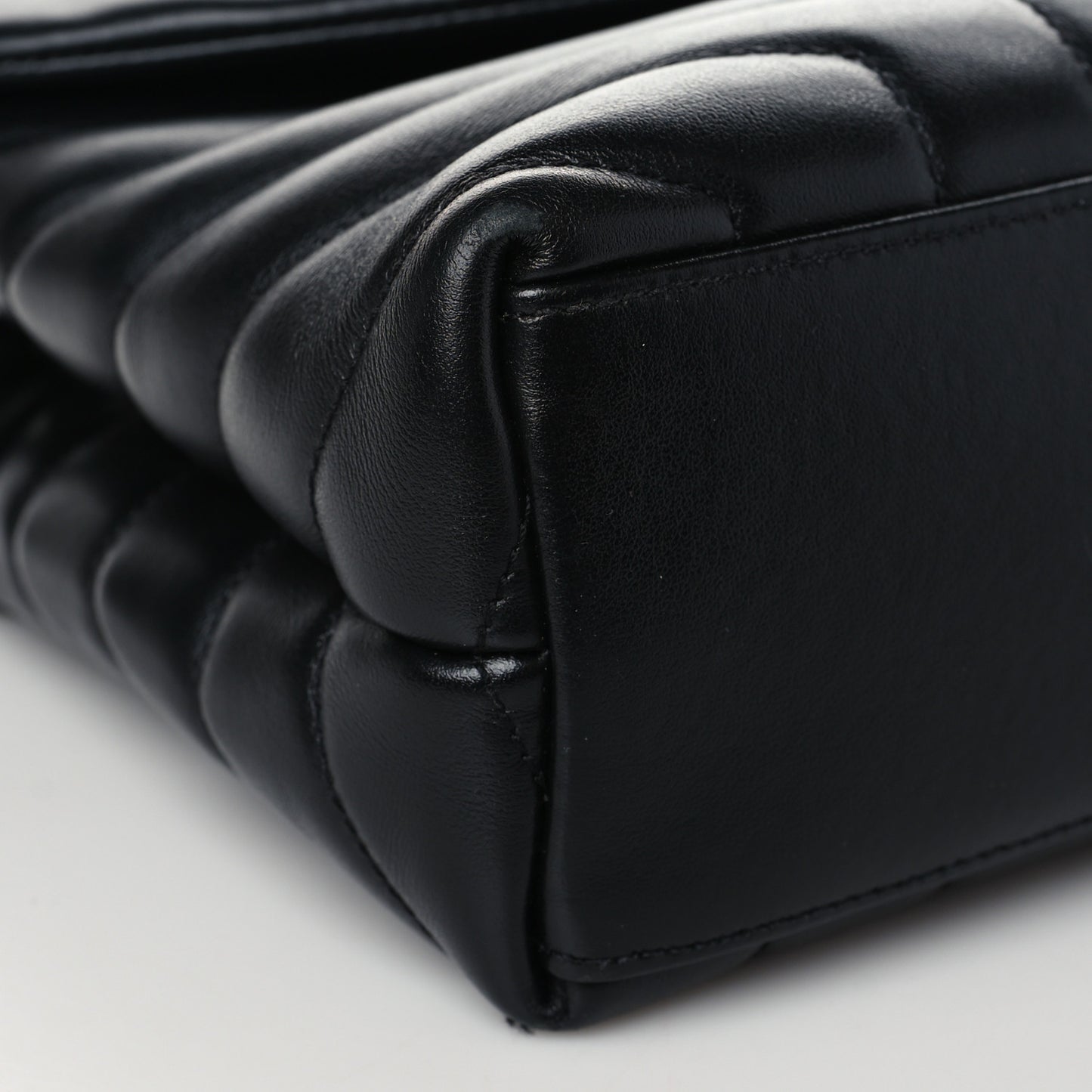 Calfskin Y Quilted Monogram Small Loulou Chain Satchel Black
