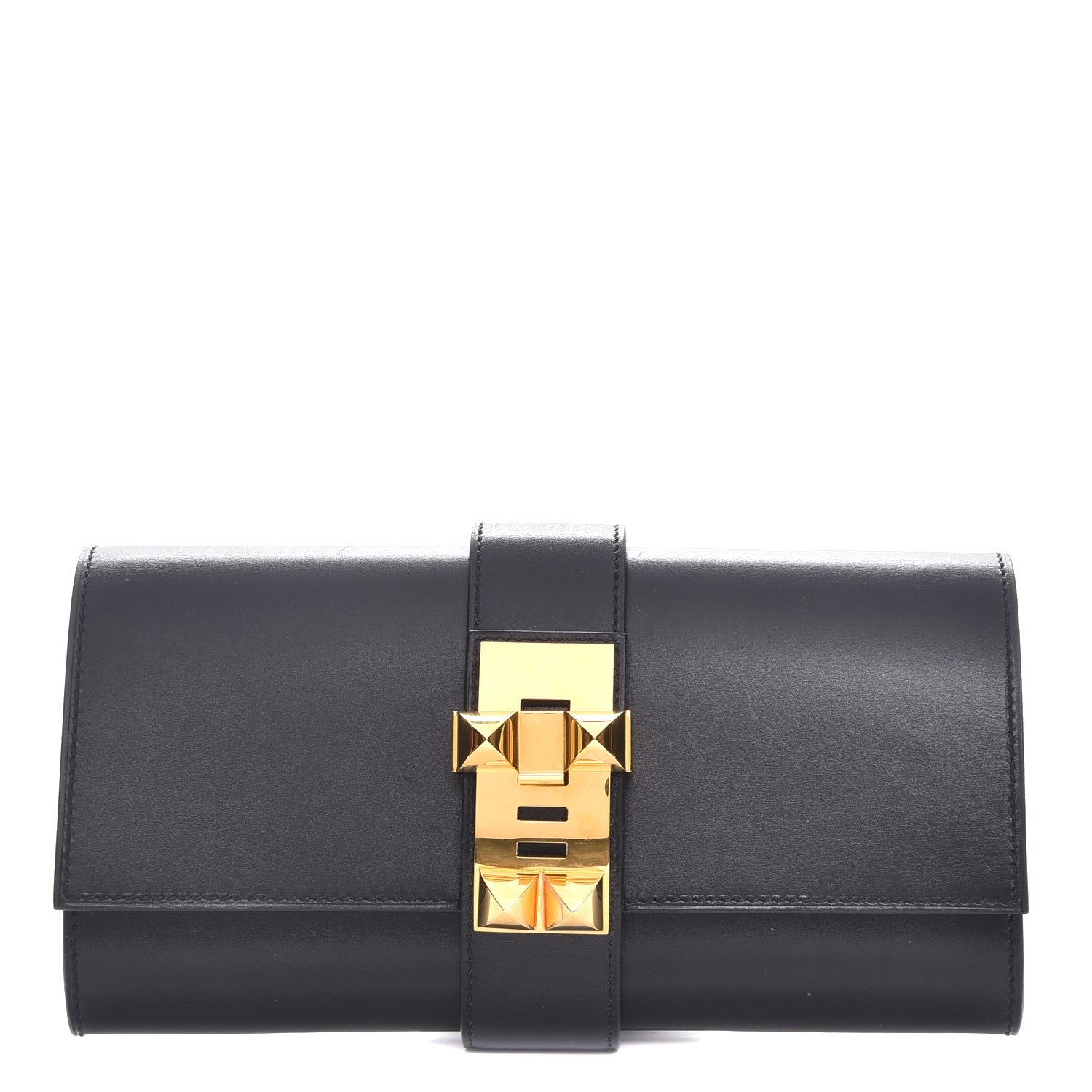Hermes Tadelakt Medor 23 Clutch Black 1 of 8