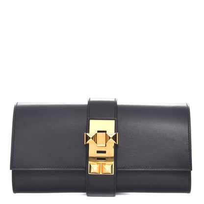 Hermes Tadelakt Medor 23 Clutch Black 1 of 8