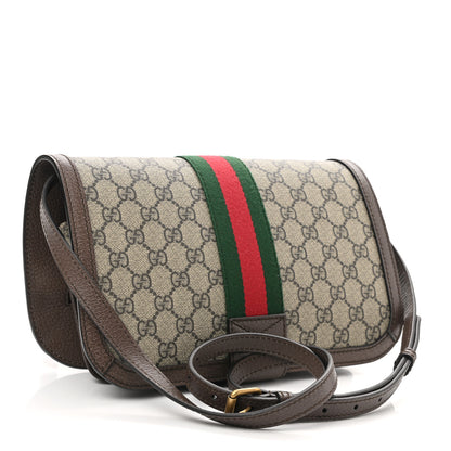 Gucci GG Supreme Monogram Web Ophidia Flap Messenger Bag Beige New Acero 3 of 10