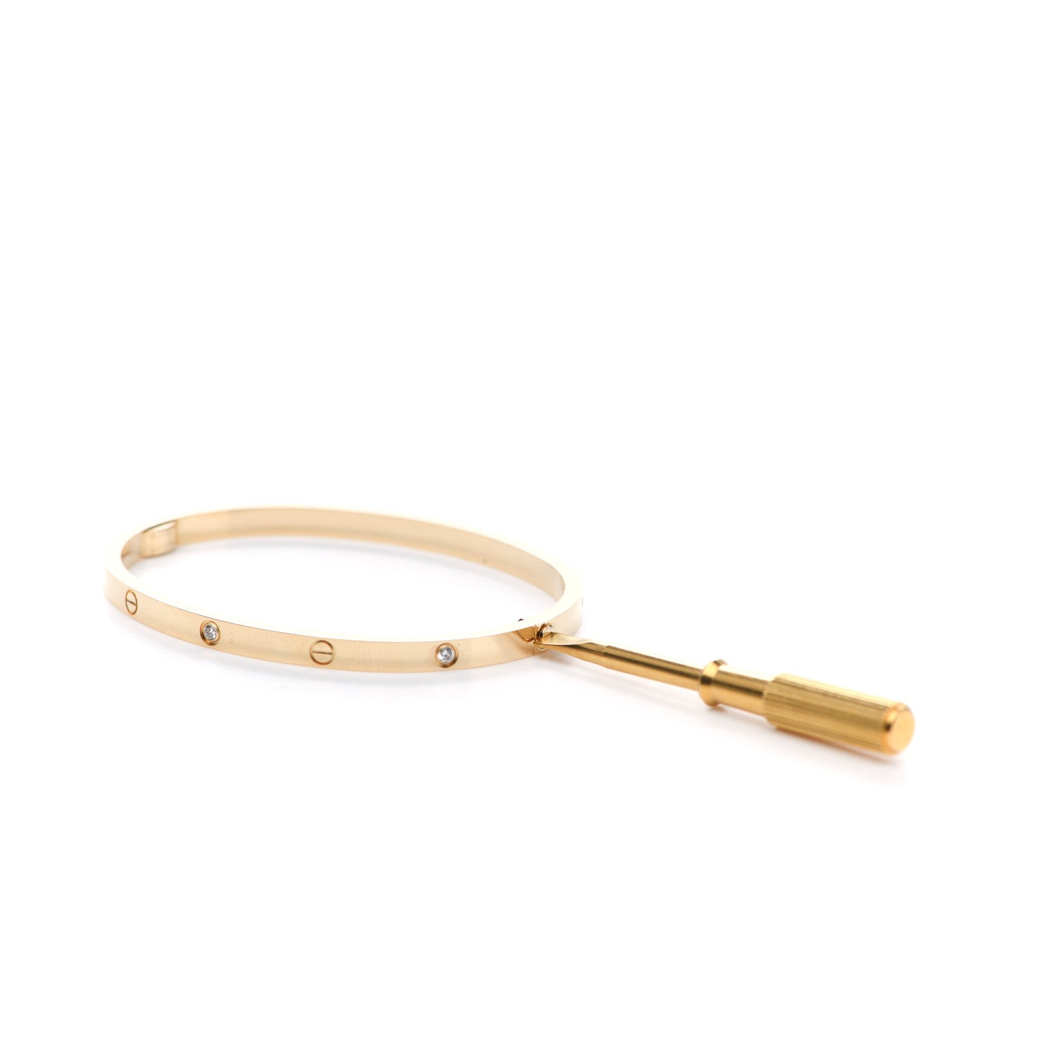Cartier 18K Yellow Gold 6 Diamond Small LOVE Bracelet 16 3 of 4