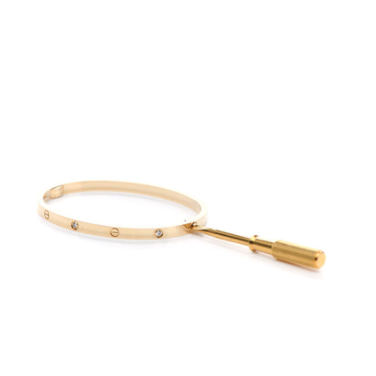 Cartier 18K Yellow Gold 6 Diamond Small LOVE Bracelet 16 3 of 4