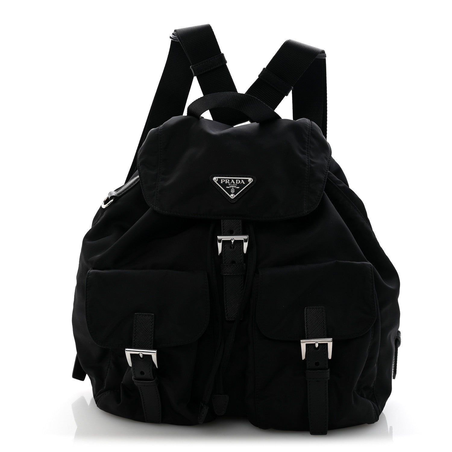 Prada Tessuto Nylon Saffiano Medium Backpack Black 1 of 13