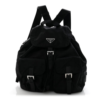 Prada Tessuto Nylon Saffiano Medium Backpack Black 1 of 13