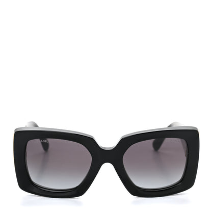 Chanel Acetate Rectangle Sunglasses 5435 Black 2 of 7
