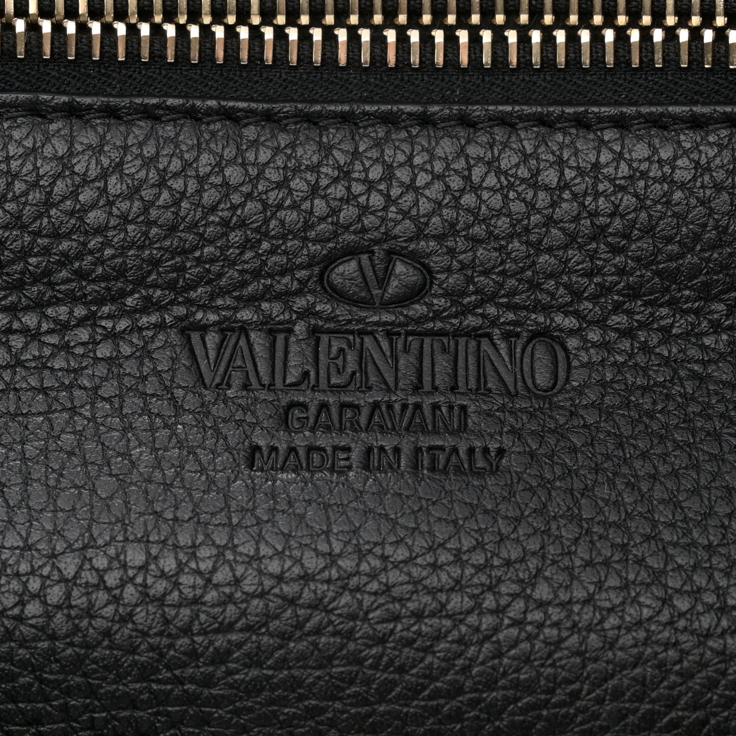 Grained Calfskin Small Rockstud Tote Black