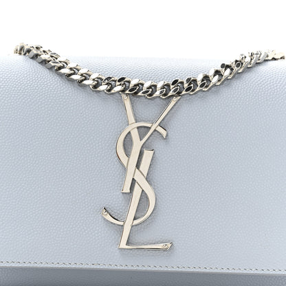 Saint Laurent Grain De Poudre Small Monogram Kate Satchel Sky Blue 8 of 19