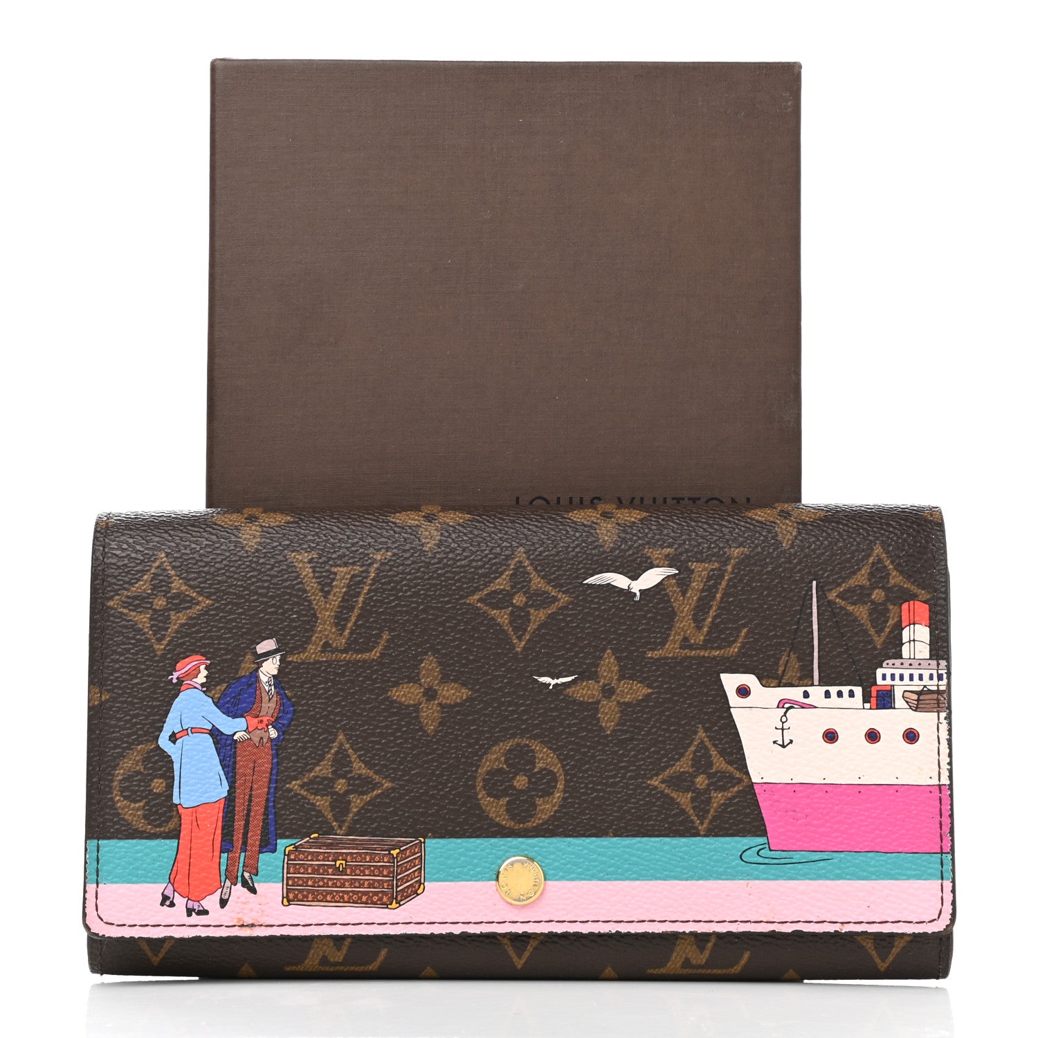 Louis Vuitton Monogram 2016 Christmas Animation Sarah Wallet Rose Ballerine 10 of 10