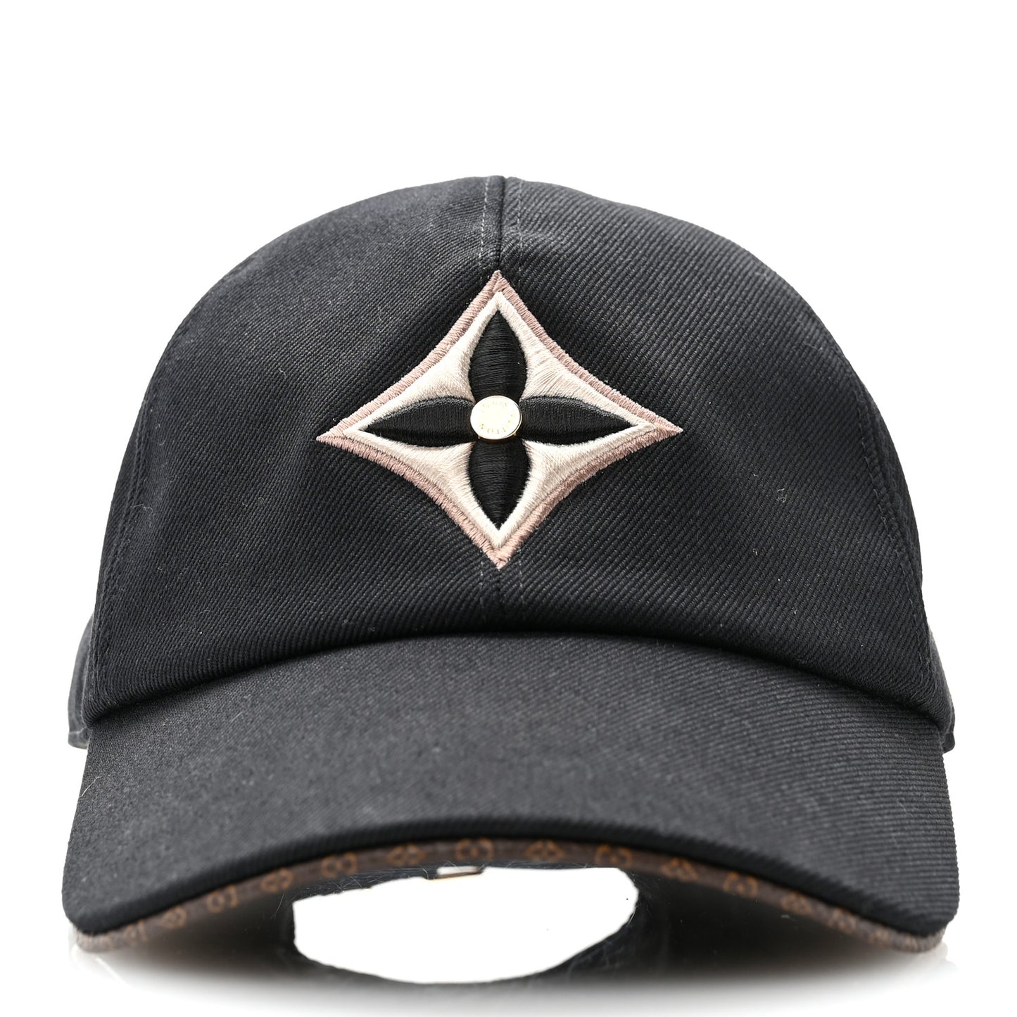 Monogram Cotton Jacquard Embroidered LV Day Cap M Black