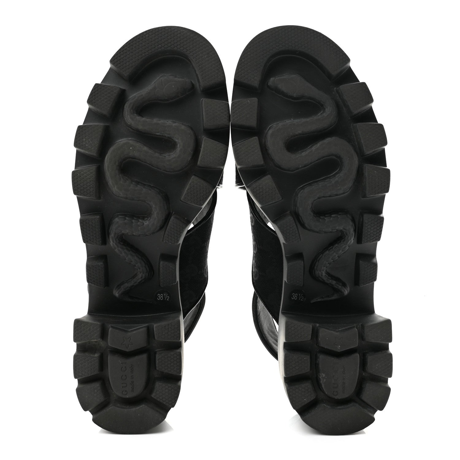 Gucci Monogram Granada Kid Trip 40/72mm Lug Sole Sandals 38.5 Black 6 of 11