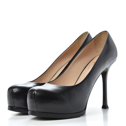 Saint Laurent Vernigolf Tribtoo 80 Platform Pumps 37.5 Black 3 of 10