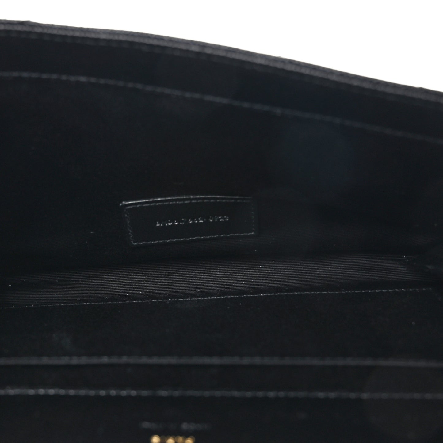 Grain De Poudre Matelasse Chevron Monogram Envelope Clutch Black