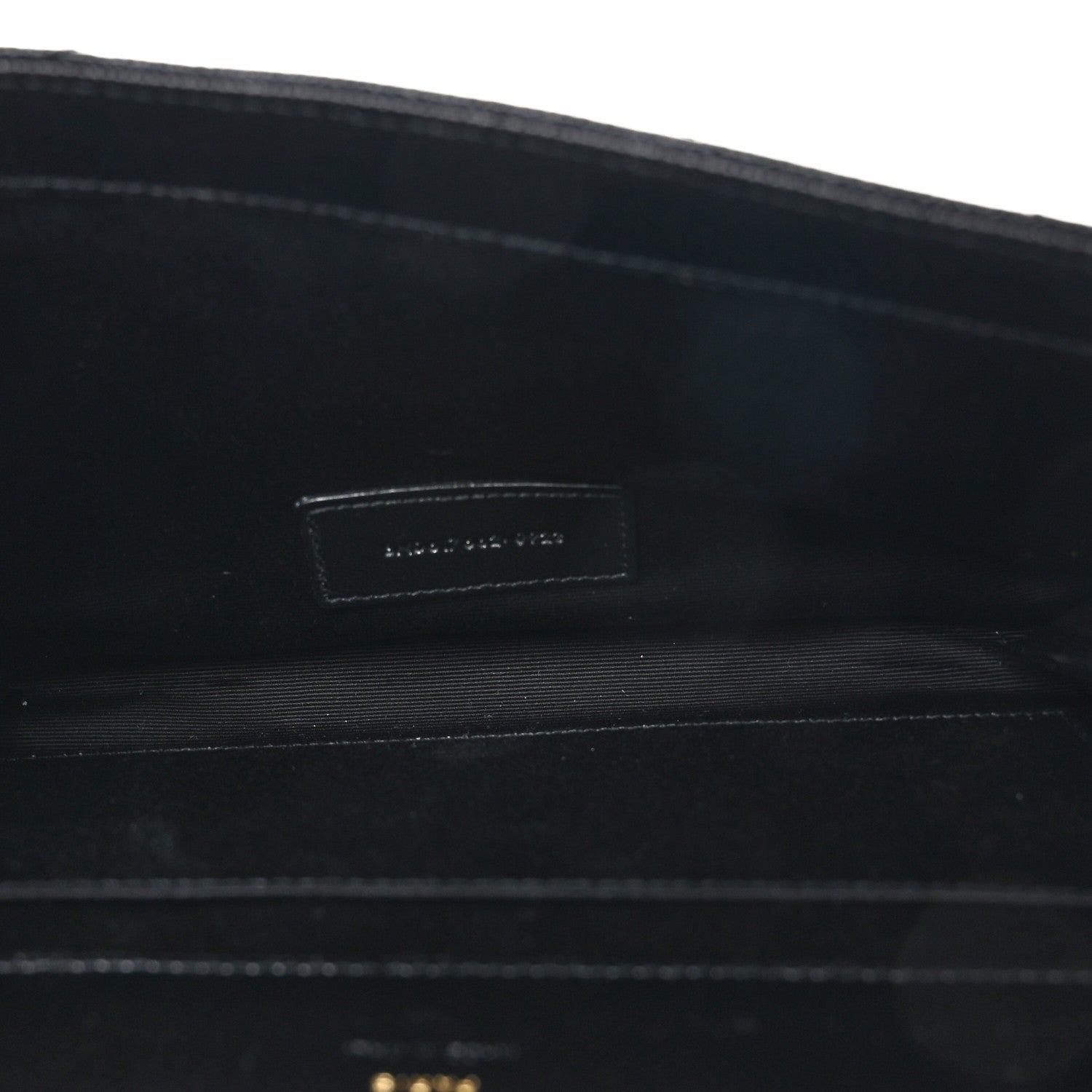 Saint Laurent Grain De Poudre Matelasse Chevron Monogram Envelope Clutch Black 5 of 8