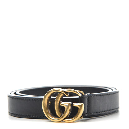 Gucci Calfskin Double G 20mm Belt 85 34 Black 1 of 6