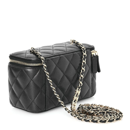 Chanel Caviar Quilted Small Tiny CC Vanity Case With Chain Black 3 of 11
