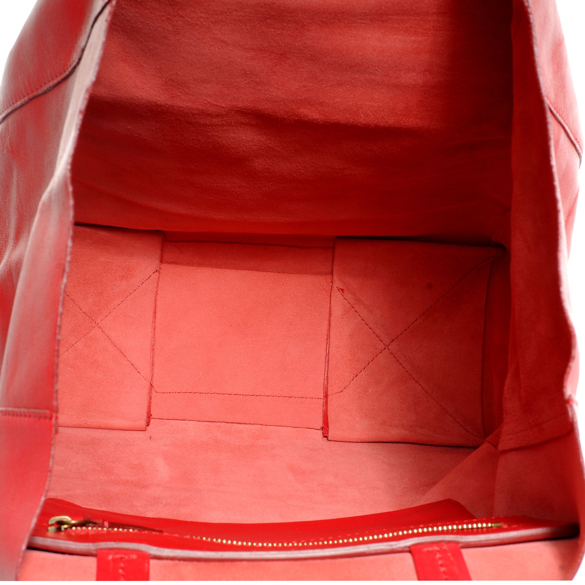 Celine Lambskin Cabas Vertical Tote Red 5 of 8