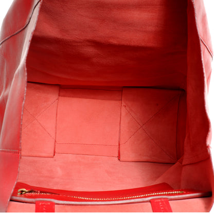 Celine Lambskin Cabas Vertical Tote Red 5 of 8