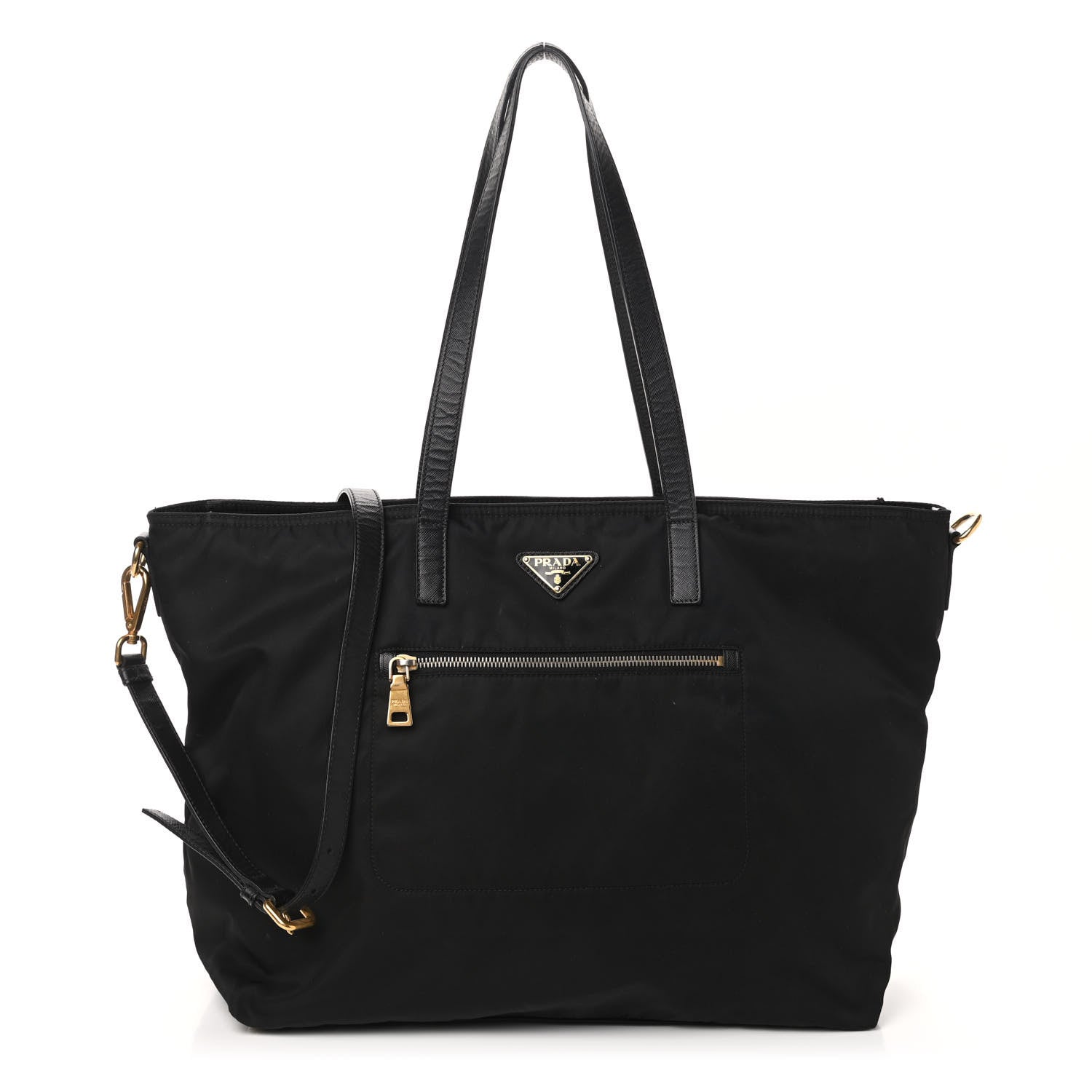 Prada Tessuto Nylon Saffiano Tote Black 1 of 10