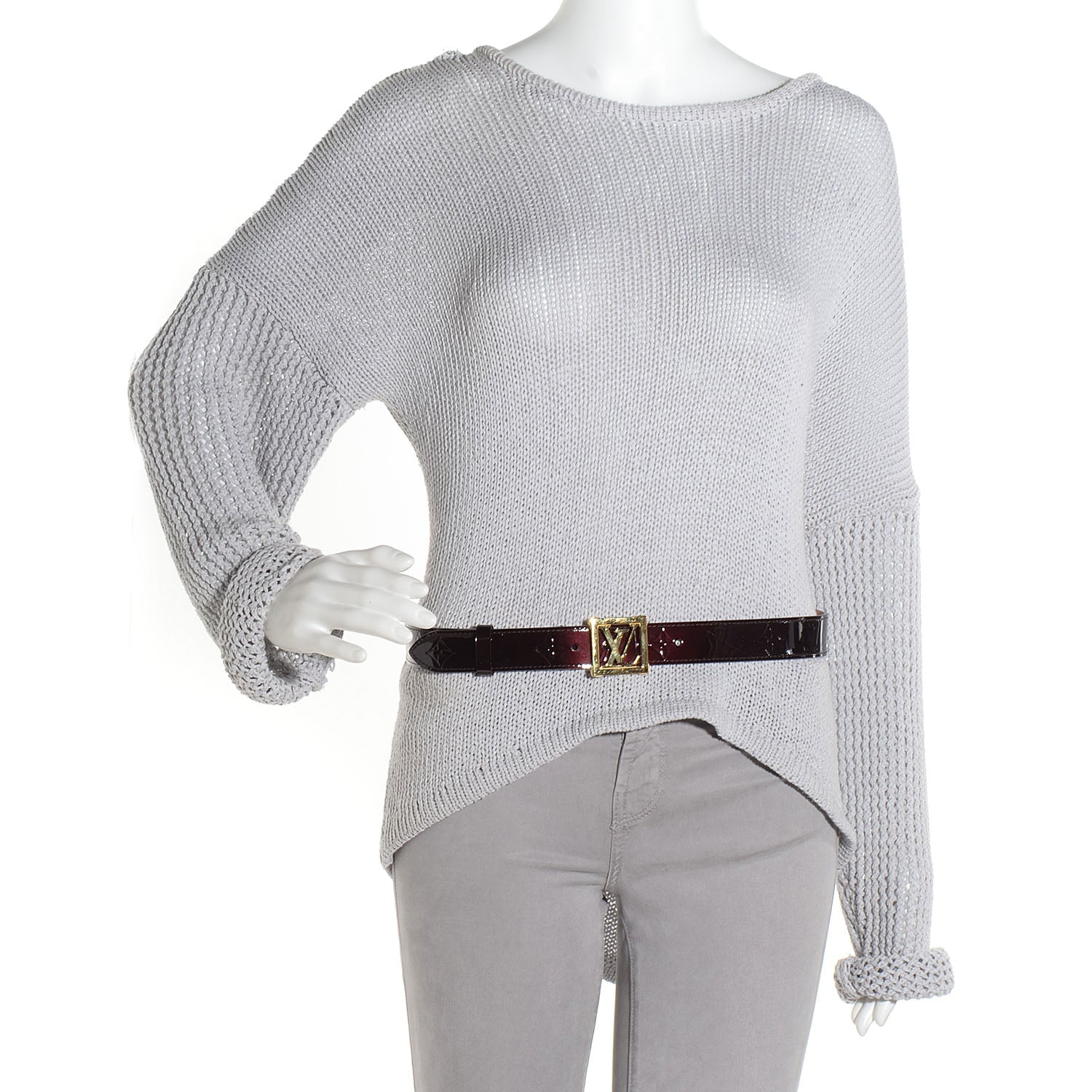 Louis Vuitton Vernis LV Frame Belt Amarante 85 34 2 of 8
