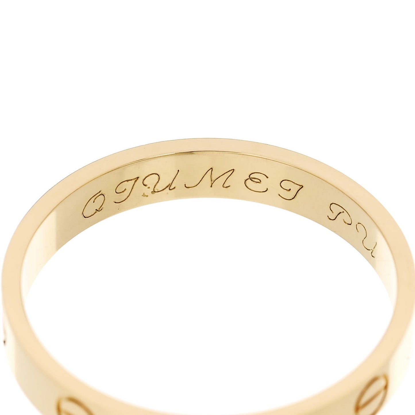 18K Yellow Gold 3.5mm LOVE Wedding Band Ring 61 9.5