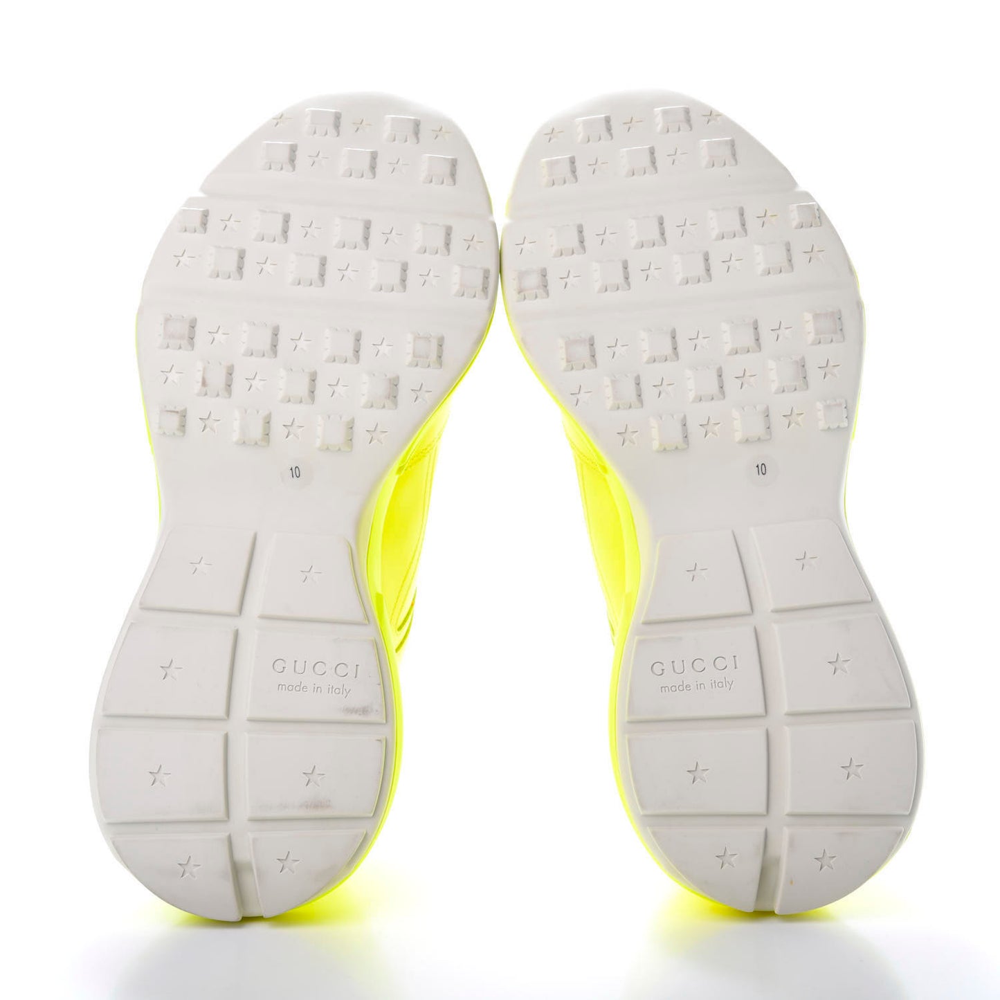Calfskin Mens Rhyton Sneakers 10 Yellow Fluo