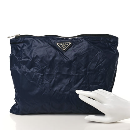 Prada Tessuto Nylon Flat Pouch Blue 2 of 9