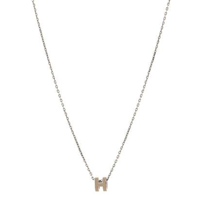 Hermes Palladium Mini Pop H Pendant Necklace Marron Glace 1 of 5