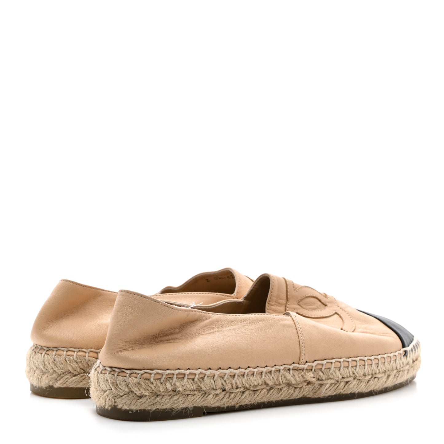 Lambskin CC Espadrilles 39 Beige Black