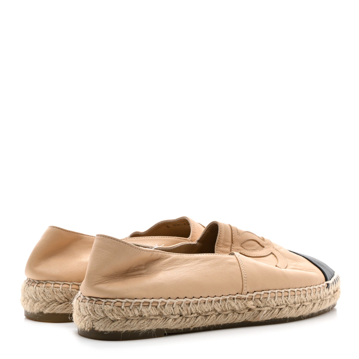 Chanel Lambskin CC Espadrilles 39 Beige Black 4 of 12
