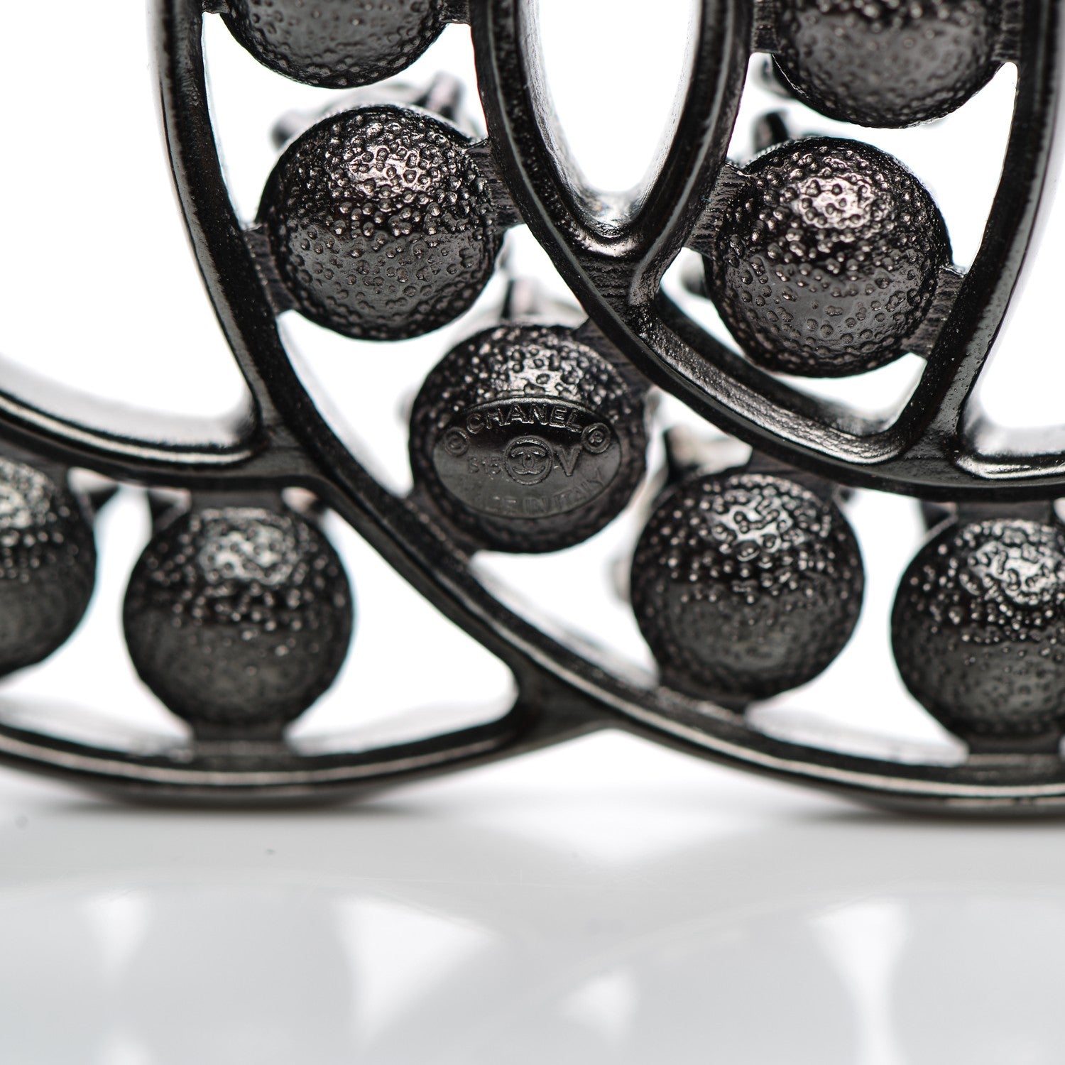 Chanel Crystal CC Brooch Black 4 of 4