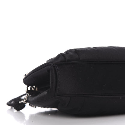 Judith Leiber Crystal Satin Pleated Clutch Black 6 of 9