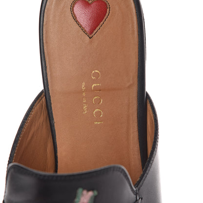 Gucci Calfskin Flower Embroidered Princetown Slippers 39 Black 6 of 8