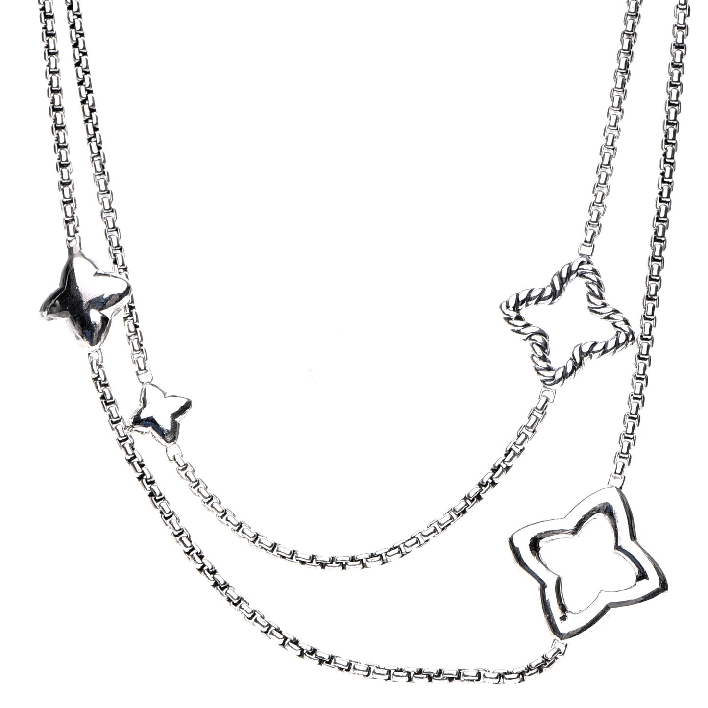 Sterling Silver 25mm Quatrefoil Chain Necklace